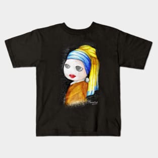 Classical Series: Toon with a Pearl Earing Kids T-Shirt